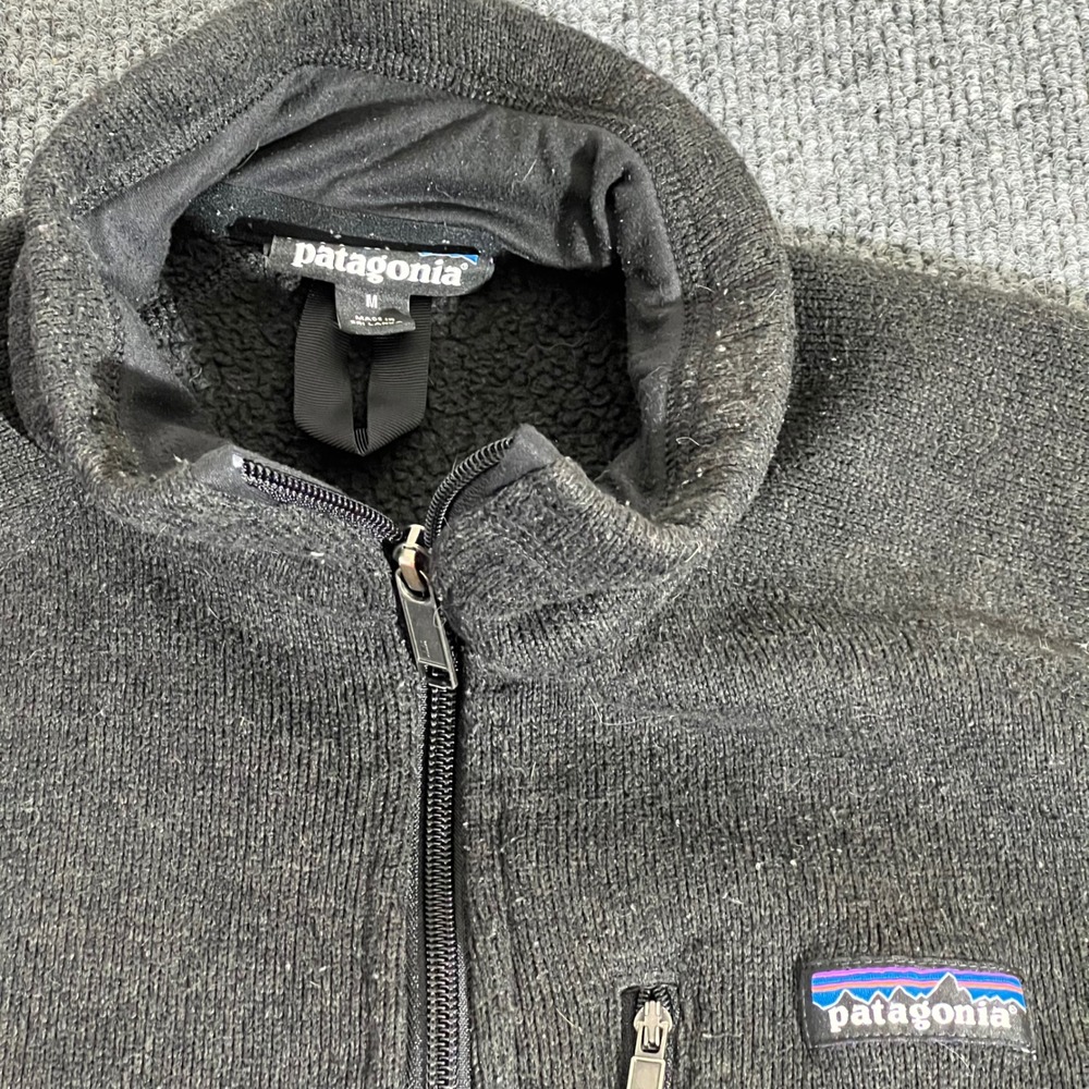Patagonia Better Sweater Full Zip Fleece Jacket Black Google Fiber Mens Medium - Picture 2 of 6